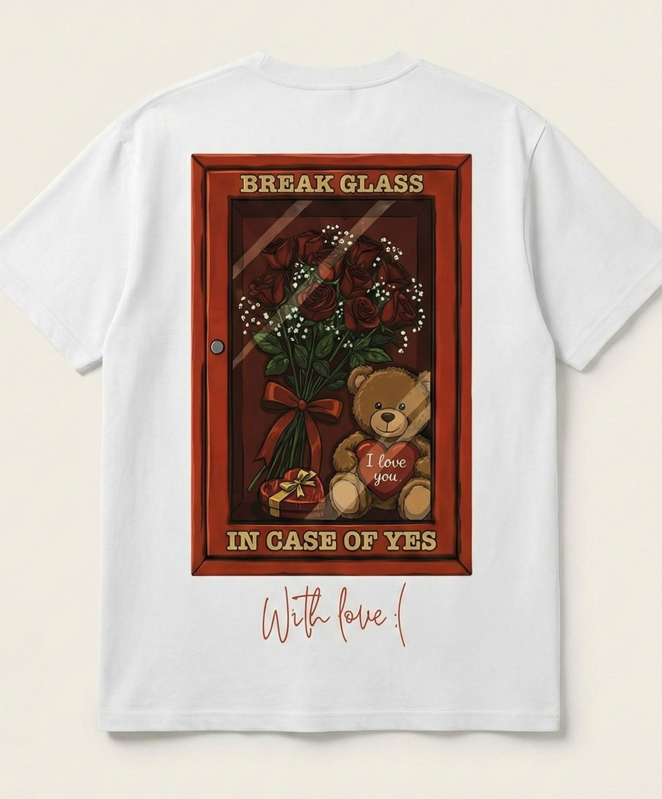Camiseta Case of Yes blanca bone white vista espalda
