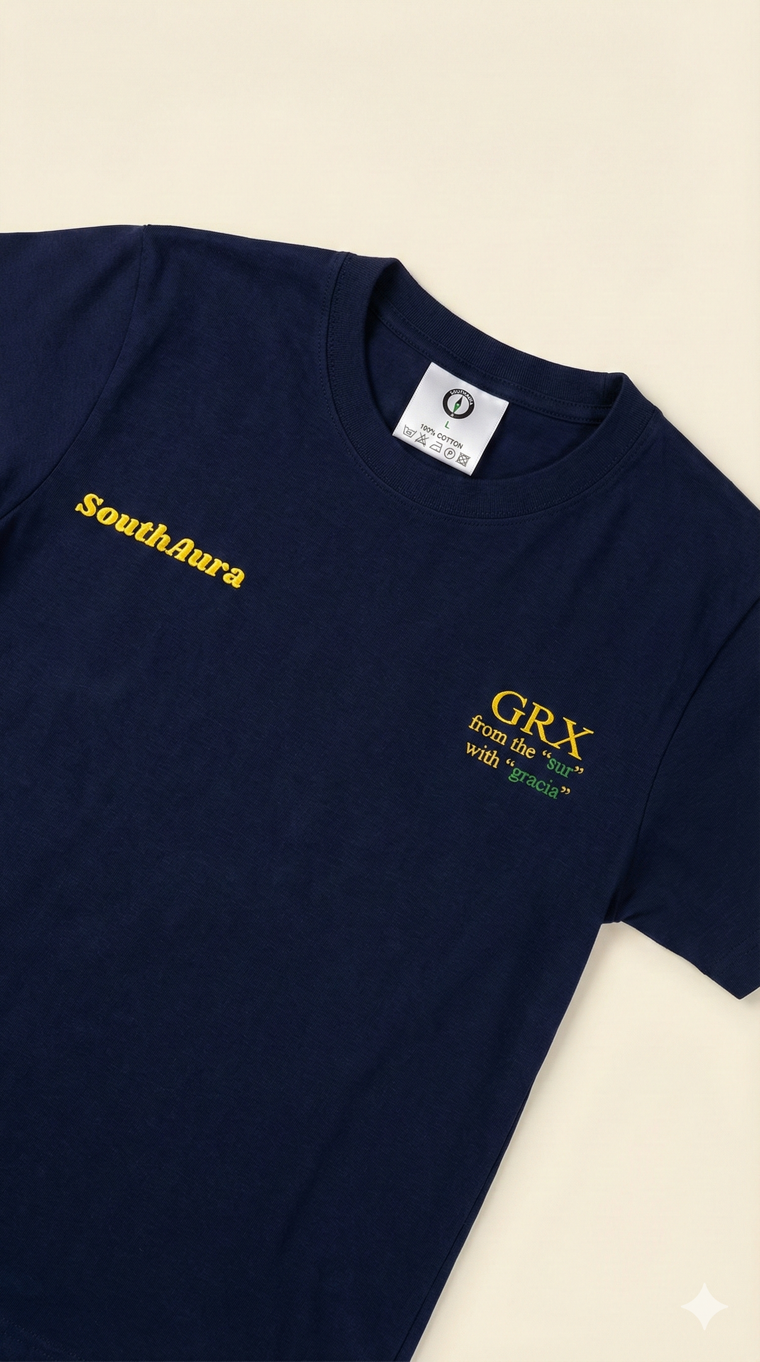 Camiseta GRX Granada azul marino detalle estampado