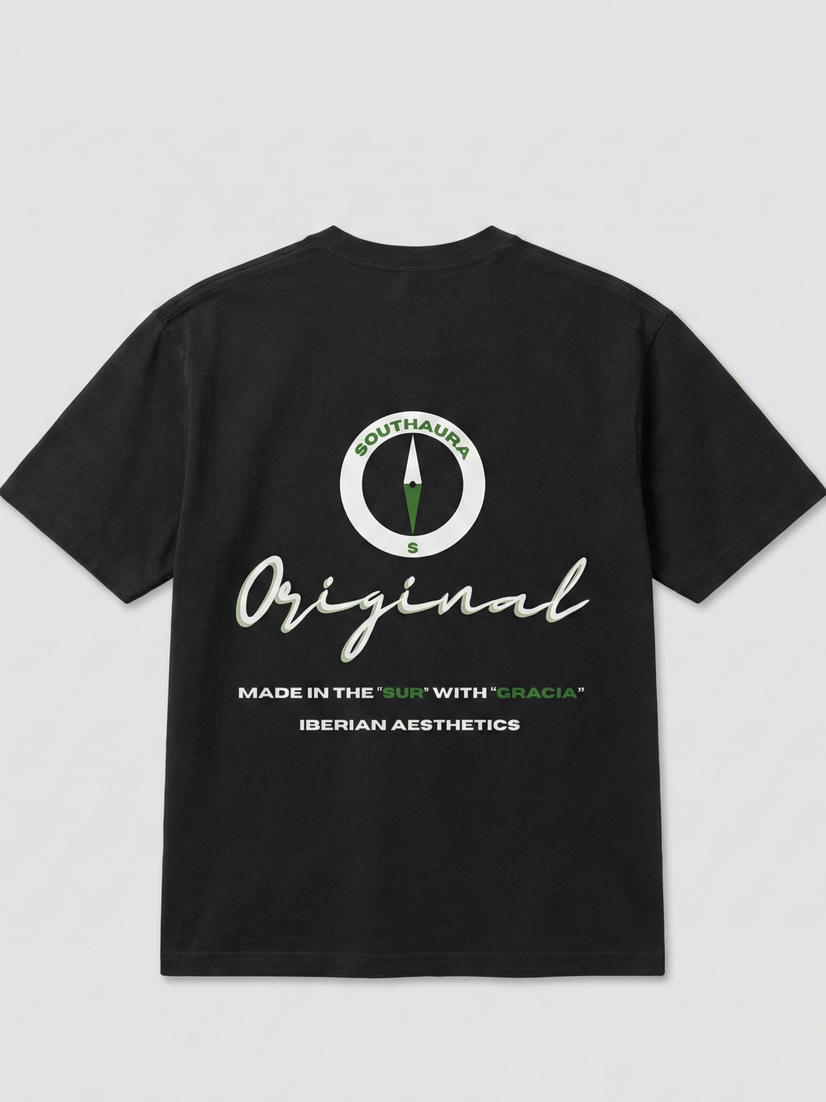 Camiseta Original Southaura negra vista espalda